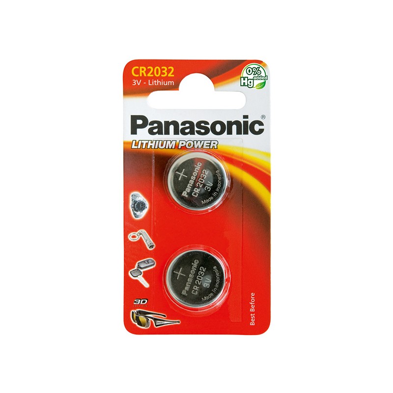 PANASONIC Lithiová baterie (knoflíková) CR-2032EL/2B 3V (Blistr 2ks)