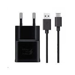 Samsung síťová nabíječka EP-TA200EBE + EP-DG970BBE, USB-C, 15 W, černá - bulk