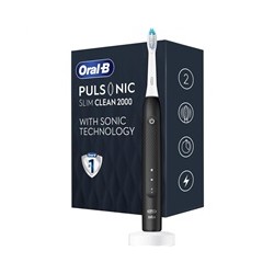 Oral-B Pulsonic Slim Clean 2000 Black, sonický zubní kartáček, 2 režimy čištění, časovač, bělící