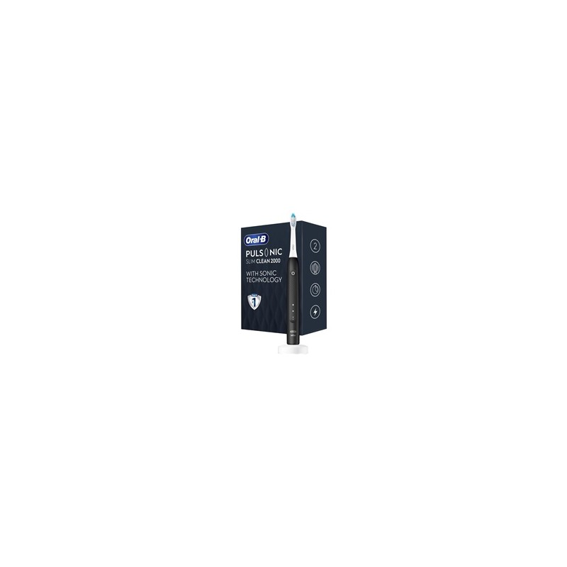 Oral-B Pulsonic Slim Clean 2000 Black, sonický zubní kartáček, 2 režimy čištění, časovač, bělící