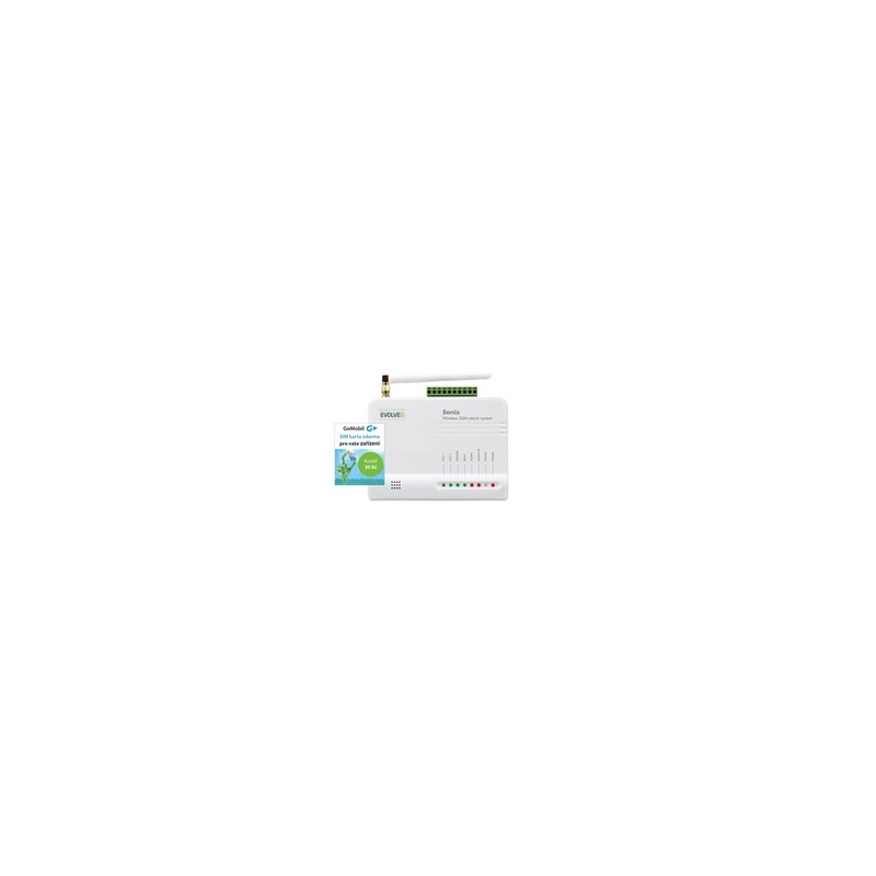 EVOLVEO Sonix - bezdrátový GSM alarm (4 ks dálk. ovl.,PIR čidlo pohybu,čidlo na dveře/okno,externí repro,Android/iPhone
