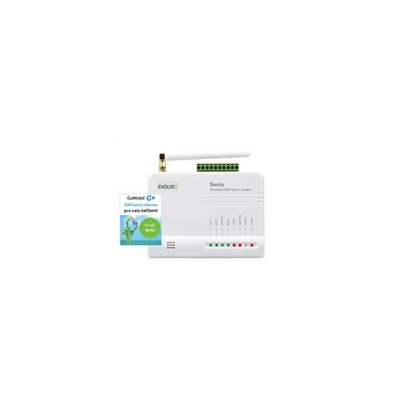 EVOLVEO Sonix - bezdrátový GSM alarm (4 ks dálk. ovl.,PIR čidlo pohybu,čidlo na dveře/okno,externí repro,Android/iPhone