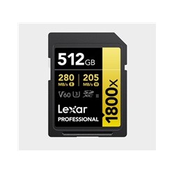 Lexar SDXC Pro 1800x U3 UHS-II R280/W210 (V60) 512GB