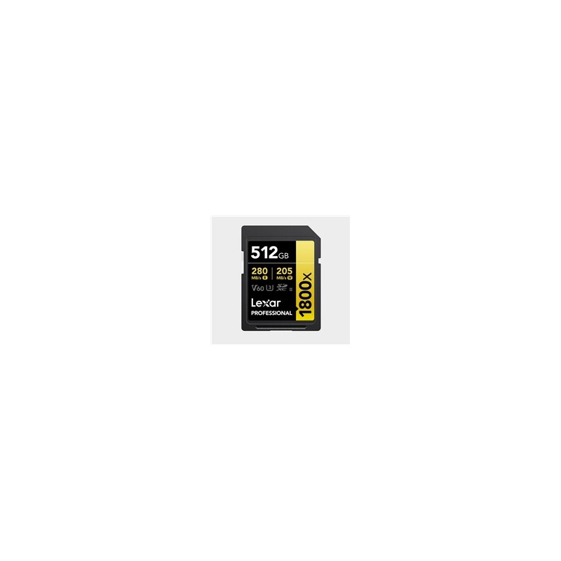 Lexar SDXC Pro 1800x U3 UHS-II R280/W210 (V60) 512GB