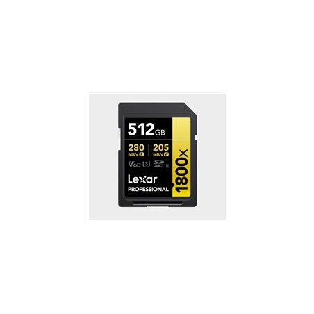 Lexar SDXC Pro 1800x U3 UHS-II R280/W210 (V60) 512GB