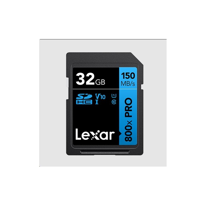Lexar SDHC 800x Pro UHS-I cards, C10 (V10) U1, R150, 32GB