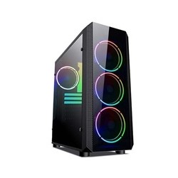 VeinX case Mars MAR01A Mid Tower, bez zdroje, 3xUSB, průhledná bočnice, 4xARGB Fan 120mm, černá