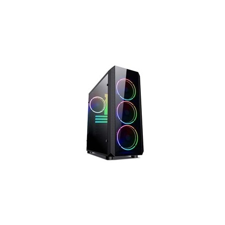 VeinX case Mars MAR01A Mid Tower, bez zdroje, 3xUSB, průhledná bočnice, 4xARGB Fan 120mm, černá