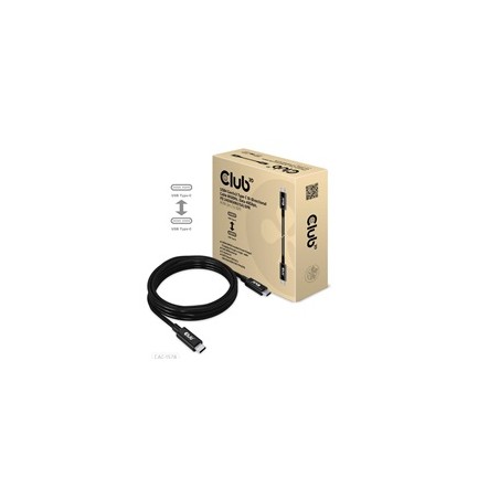 Club3D Kabel USB4 Gen3x2 Type-C Oboustranný kabel 8K60Hz, Data 40 Gbps, PD 240W(48V/5A) EPR M/M 2m