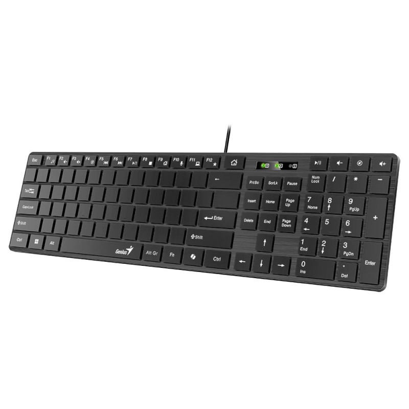 GENIUS Klávesnice Slimstar K500 Education, Bez písmen, Drátová USB, černá