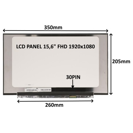 LCD PANEL 15,6" FHD 1920x1080 30PIN MATNÝ IPS / BEZ ÚCHYTŮ 77030215