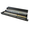 19" Patch panel XtendLan 24port, STP, Cat5E, krone, černý - LED vyhledávání
