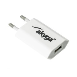 Akyga Síťová USB nabíječka 240V 1000mA 1xUSB bílá