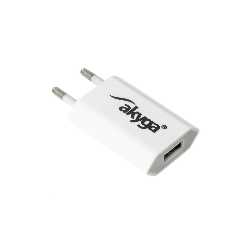 Akyga Síťová USB nabíječka 240V 1000mA 1xUSB bílá
