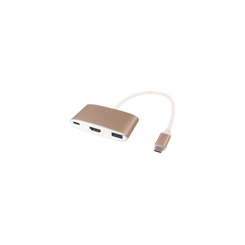 PremiumCord Převodník USB-C na HDMI + USB3.0 + PD ( USB Power Delivery )