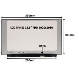 LCD PANEL 15,6" FHD 1920x1080 30PIN MATNÝ IPS / BEZ ÚCHYTŮ 77021571
