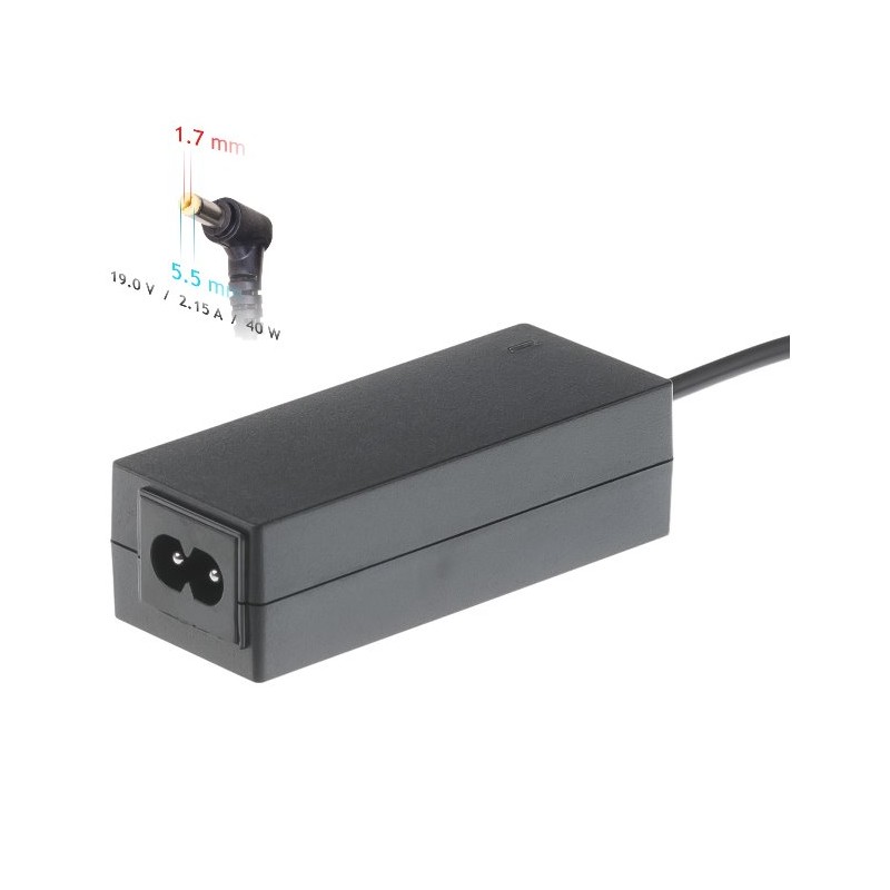 Akyga Nabíjecka na notebook 19V/2.15A 40W 5.5 x 1.7 mm pro Acer/Dell/Packard Bell