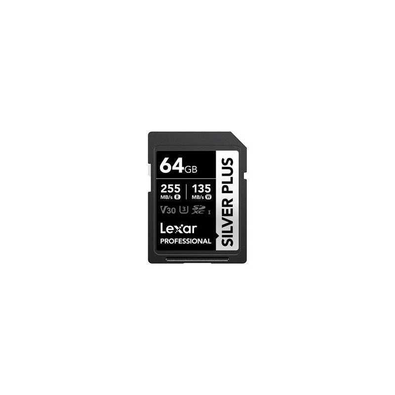 Lexar paměťová karta 64GB Professional SILVER PLUS SDXC™ UHS-I, čtení/zápis: 205/100MB/s