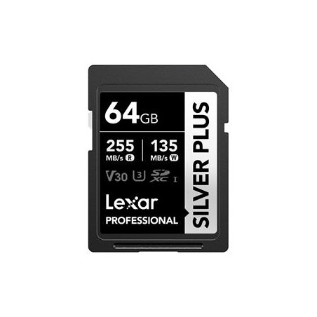 Lexar paměťová karta 64GB Professional SILVER PLUS SDXC™ UHS-I, čtení/zápis: 205/100MB/s