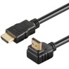 PremiumCord HDMI High Speed+Ethernet kabel, zlacený zahnutý konektor 90° 3m