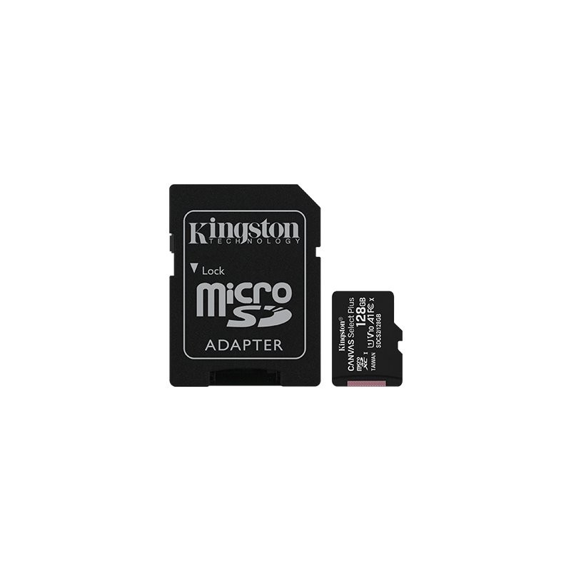 Kingston paměťová karta 128GB Canvas Select Plus microSDXC 100R A1 C10 Card + ADP
