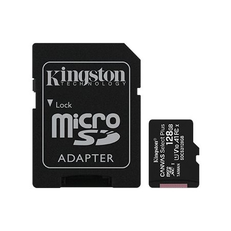 Kingston paměťová karta 128GB Canvas Select Plus microSDXC 100R A1 C10 Card + ADP