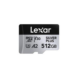 Lexar paměťová karta 512GB High-Performance Silver Plus microSDXC™ UHS-I (čtení/zápis: 205/150MB/s)