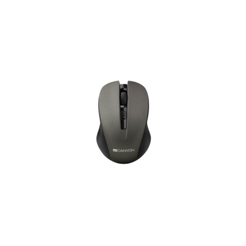 CANYON myš optická bezdrátová CMSW1, nastavitelné rozlišení 800/1000/1200 dpi, 4 tl, USB nano reciever, šedá