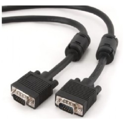 Gembird kábel VGA HD15 (M) na VGA HD15 (M) Premium, tienený, 2 x feritové jadrá, 30 m,čierny