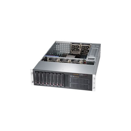 SUPERMICRO 3U chassis 8x 3,5" HS SAS/SATA, 2x 5,25", slimDVD, 2x800W (80+titanium)