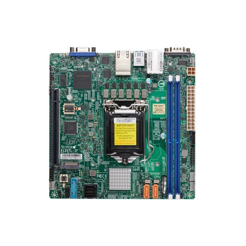 SUPERMICRO MB LGA1200 (Xeon E3-2300), C252, 2xDDR4, 6xSATA3, M.2, 1xPCIe4.0 x16, VGA, 2x LAN, IPMI, mini-ITX MBDX12STLIFB