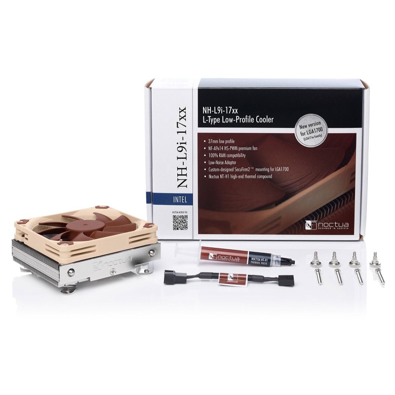 NOCTUA Chladič CPU NH-L9i-17xx, 1x 92mm, LGA1851, LGA1700, hnědá/stříbrná