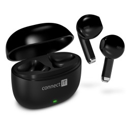 CONNECT IT True Wireless SonicBass sluchátka do uší s mikrofonem, ČERNÁ CEP1100BK