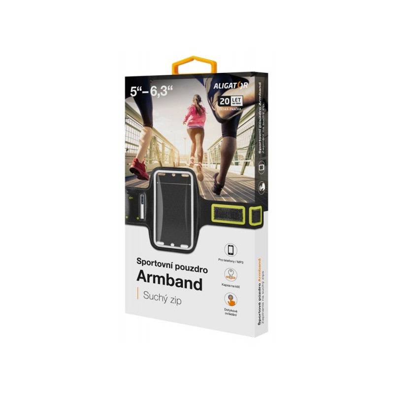 Sportovní pouzdro ALIGATOR Armband černo-žluté