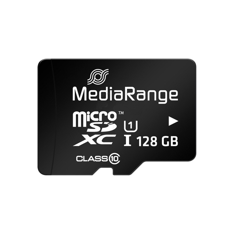 MediaRange Micro Secure Digital Card, 128GB, micro SDXC, MR945, UHS-I U1 (Class 10), s adaptérem