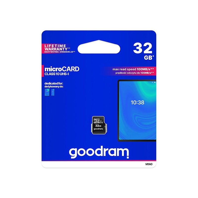 Goodram paměťová karta Micro Secure Digital Card, 32GB, micro SDHC, M1A0-0320R12, UHS I U1 (Class 10)