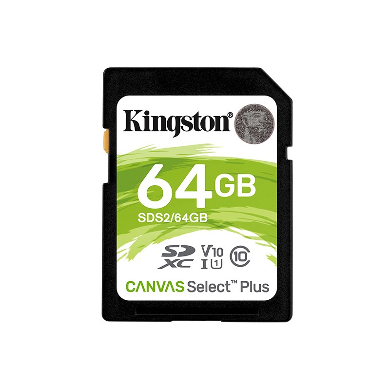 Kingston paměťová karta Canvas Select Plus, 64GB, SDXC, SDC2/64GB, UHS-I U3 (Class 10), A1