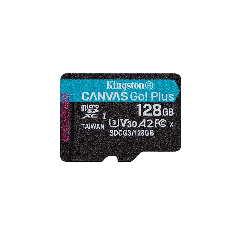 Kingston paměťová karta Canvas Go! Plus, 128GB, micro SDXC, SDCG3/128GBSP, UHS-I U3, A2, V30