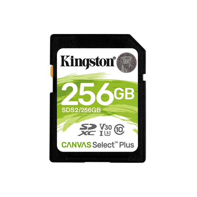 Kingston paměťová karta Canvas Select Plus, 256GB, SDXC, SDC2/256GB, UHS-I U3 (Class 10), A1