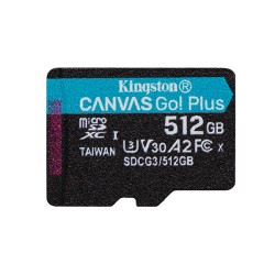 Kingston paměťová karta Canvas Go! Plus, 512GB, micro SDXC, SDCG3/2512GBSP, UHS-I U3, A2, V30