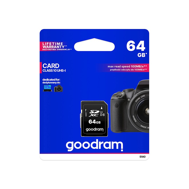 Goodram paměťová karta Secure Digital Card, 64GB, SDXC, S1A0-0640R12, UHS-I U1 (Class 10)