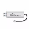 MediaRange USB flash disk, USB USB 3.0 (3.2 Gen 1), 16GB, stříbrný, MR915, USB A, s poutkem, vysouvací, DOPRODEJ