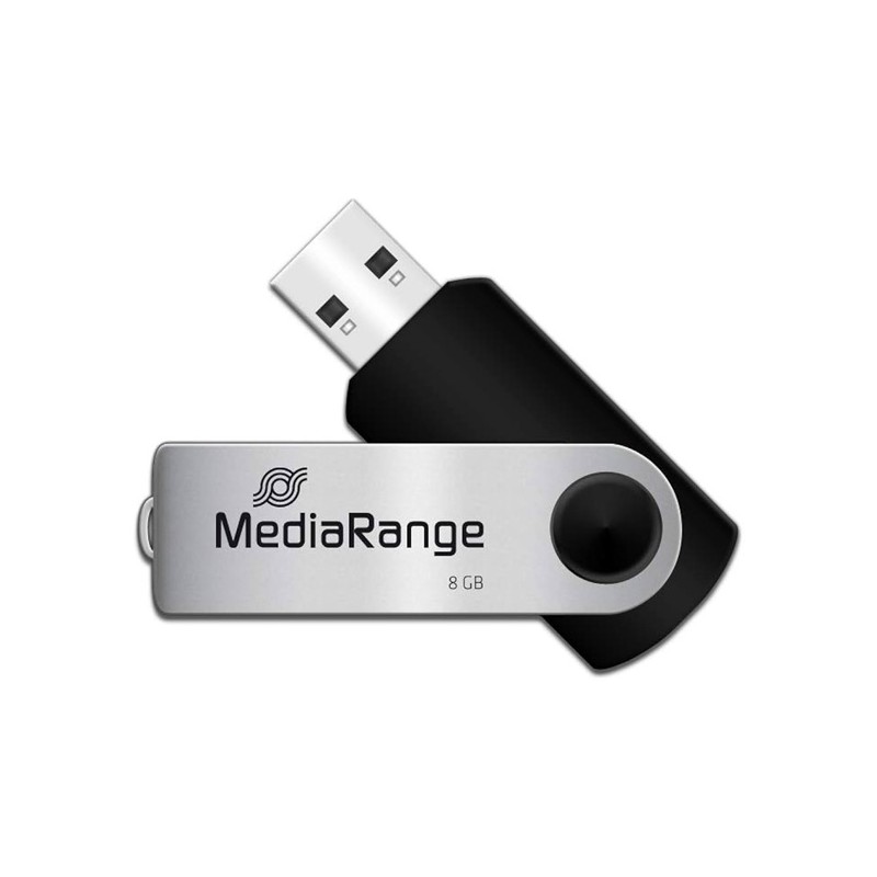 MediaRange USB flash disk, USB USB 2.0, 8GB, černý, MR908, USB-A