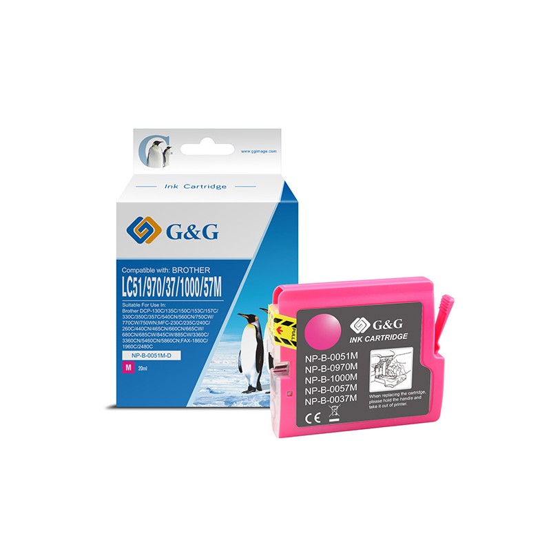 G&G kompatibilní ink s LC-1000M, LC-970M, NP-B-0051M/1000M/970M, magenta, 400str.
