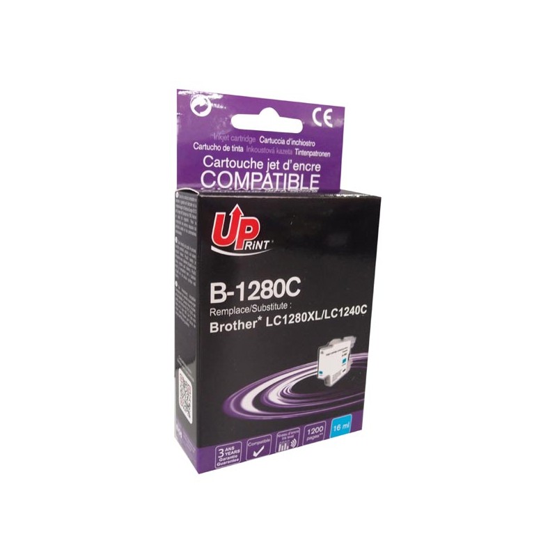 UPrint kompatibilní ink s LC-1280XLC, B-1280C, cyan, 1200str., 12ml, high capacity