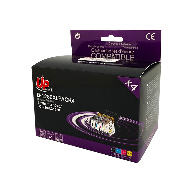 UPrint kompatibilní ink s LC-1280XL, B-1280 PACK 4, 1xblack/1xcyan/1xmagenta/1xyellow, high capacity