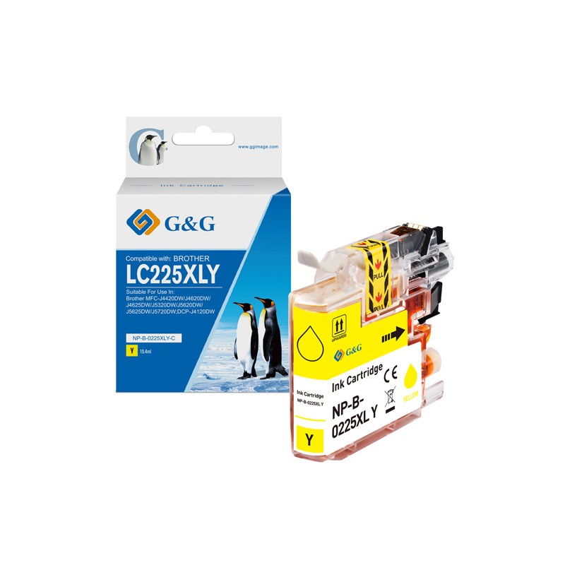 G&G kompatibilní ink s LC-225XLY, NP-B-0225XLY, yellow, 1200str.