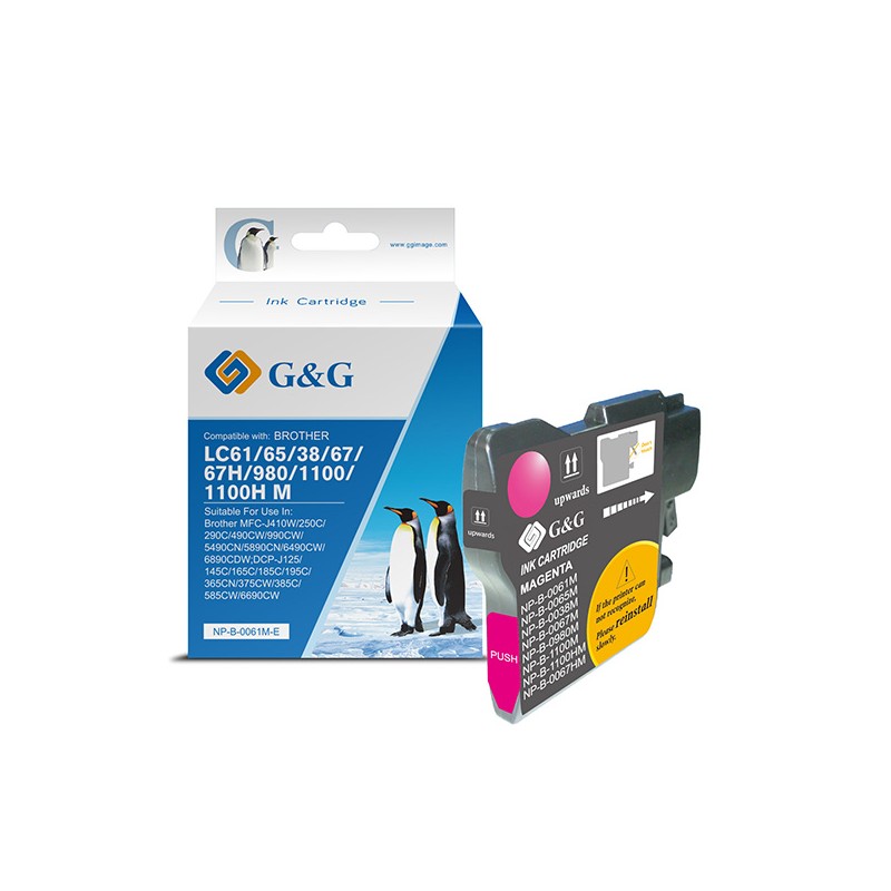 G&G kompatibilní ink s LC-980M, LC-1100M, NP-B-0061M/1100M/980M, magenta, 260str.