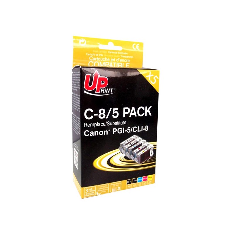 UPrint kompatibilní ink s CLI8, C8/5 PACK, 2xblack/1xcyan/1xmagenta/1xyellow, s čipem