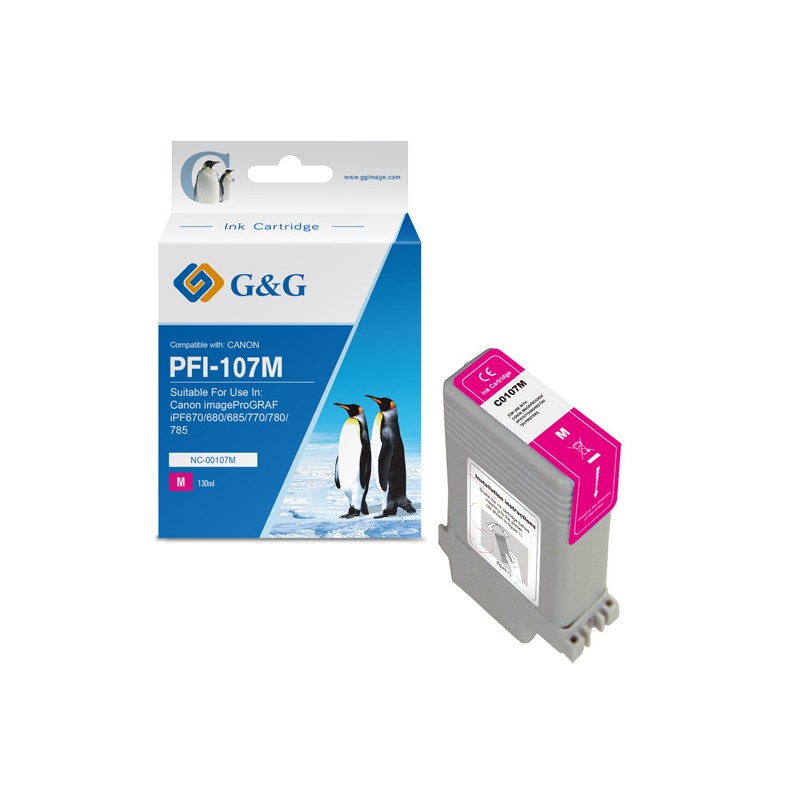 G&G kompatibilní ink s PFI107M, NC-00107M, 6707B001, magenta, 130ml